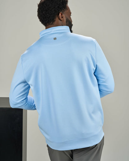 Men's Athletic Blue Quarter-Zip Hoodie