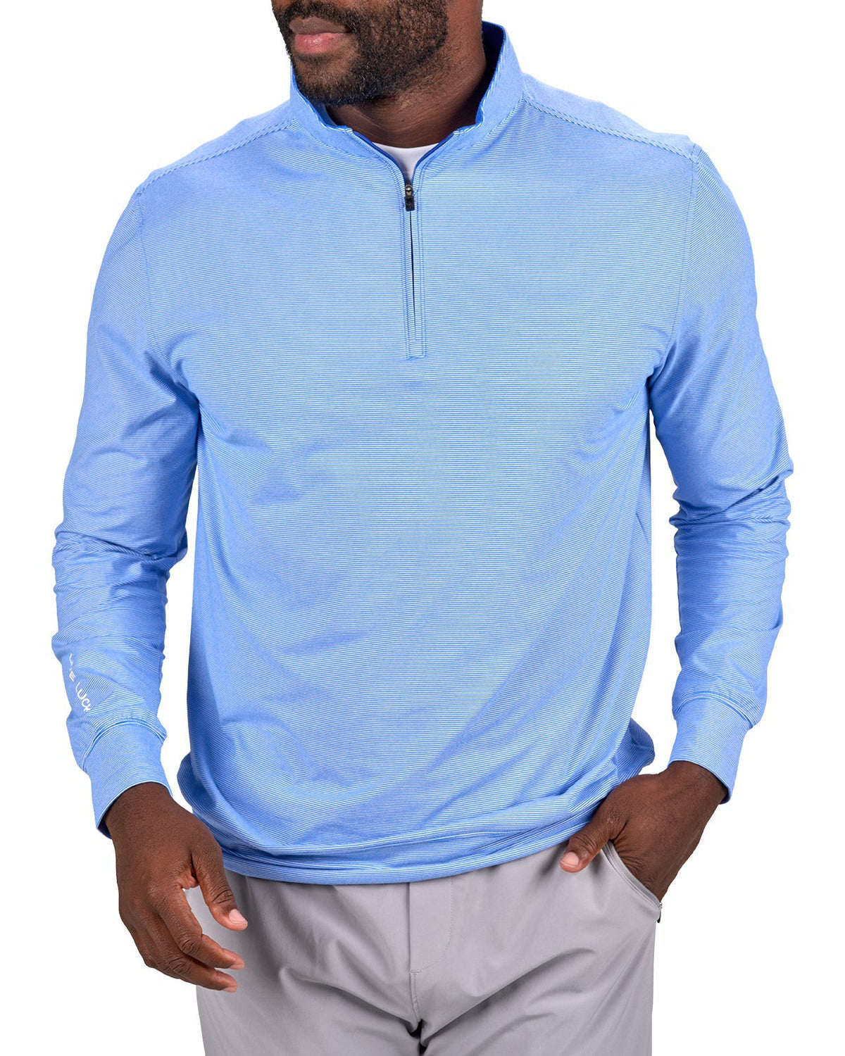 Men's Versatile Blue Quarter-Zip Sweatshirt for Style and Comfort
