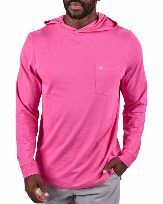 Lightweight Long-Sleeved Bright Pink Super Soft Men's Hoodie