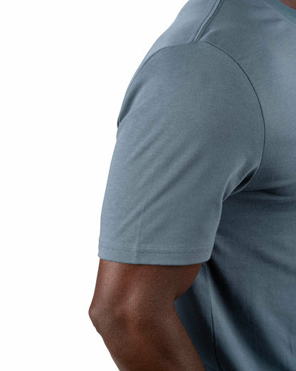 Luxury Short-Sleeved Dark Grey Men's Pocket Tee