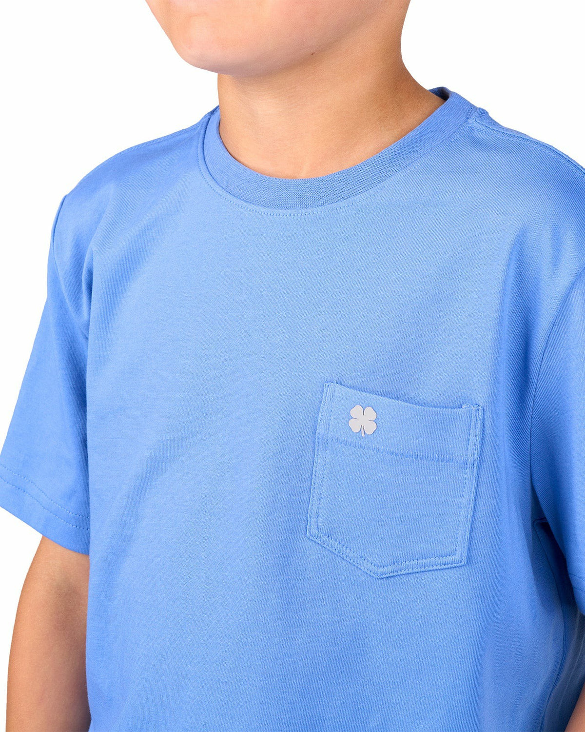 Lightweight Luxury Short-Sleeved Blue Kids' Pocket Tee For Golf or Play