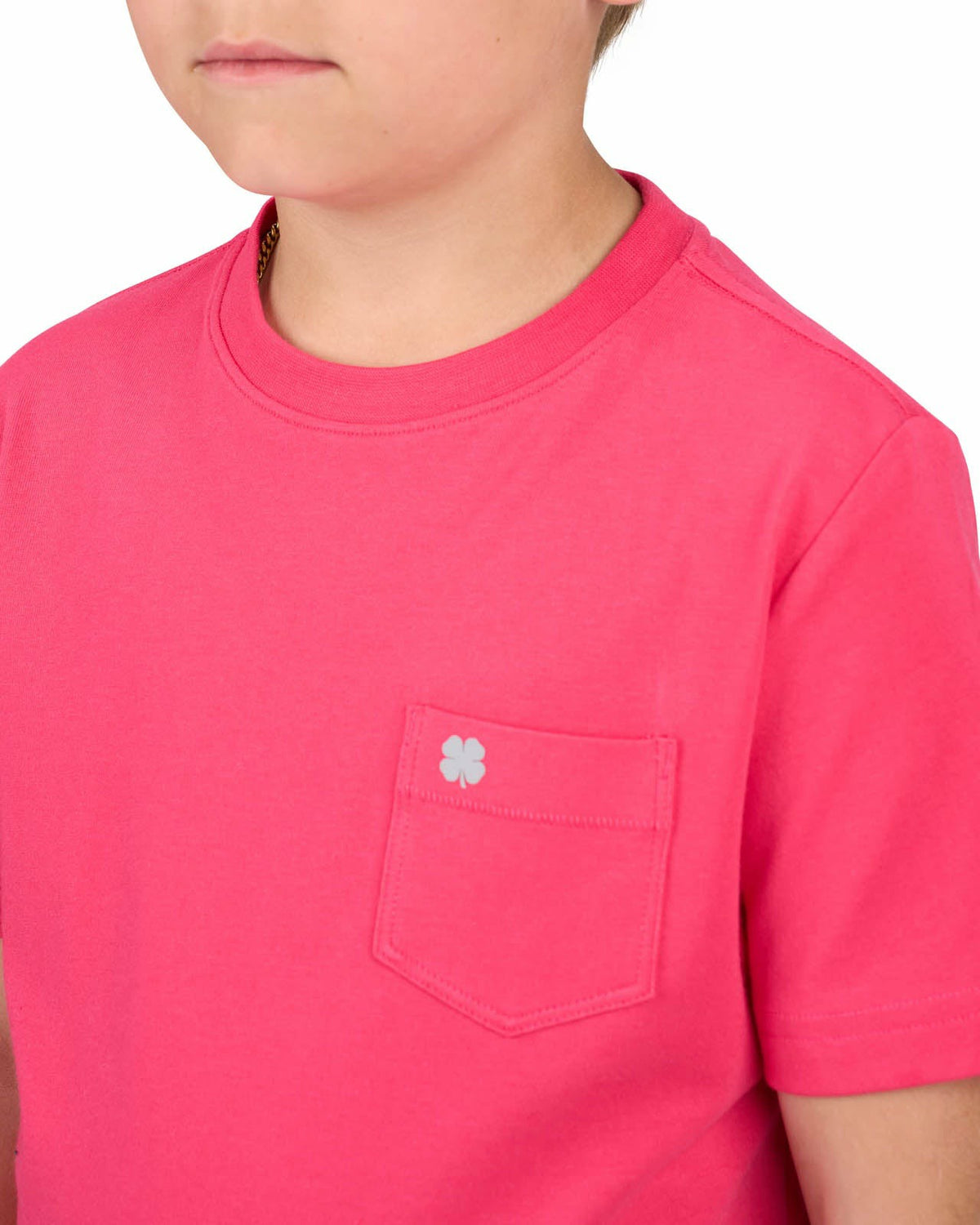 Lightweight Luxury Short-Sleeved Pink Kids' Pocket Tee For Golf or Play