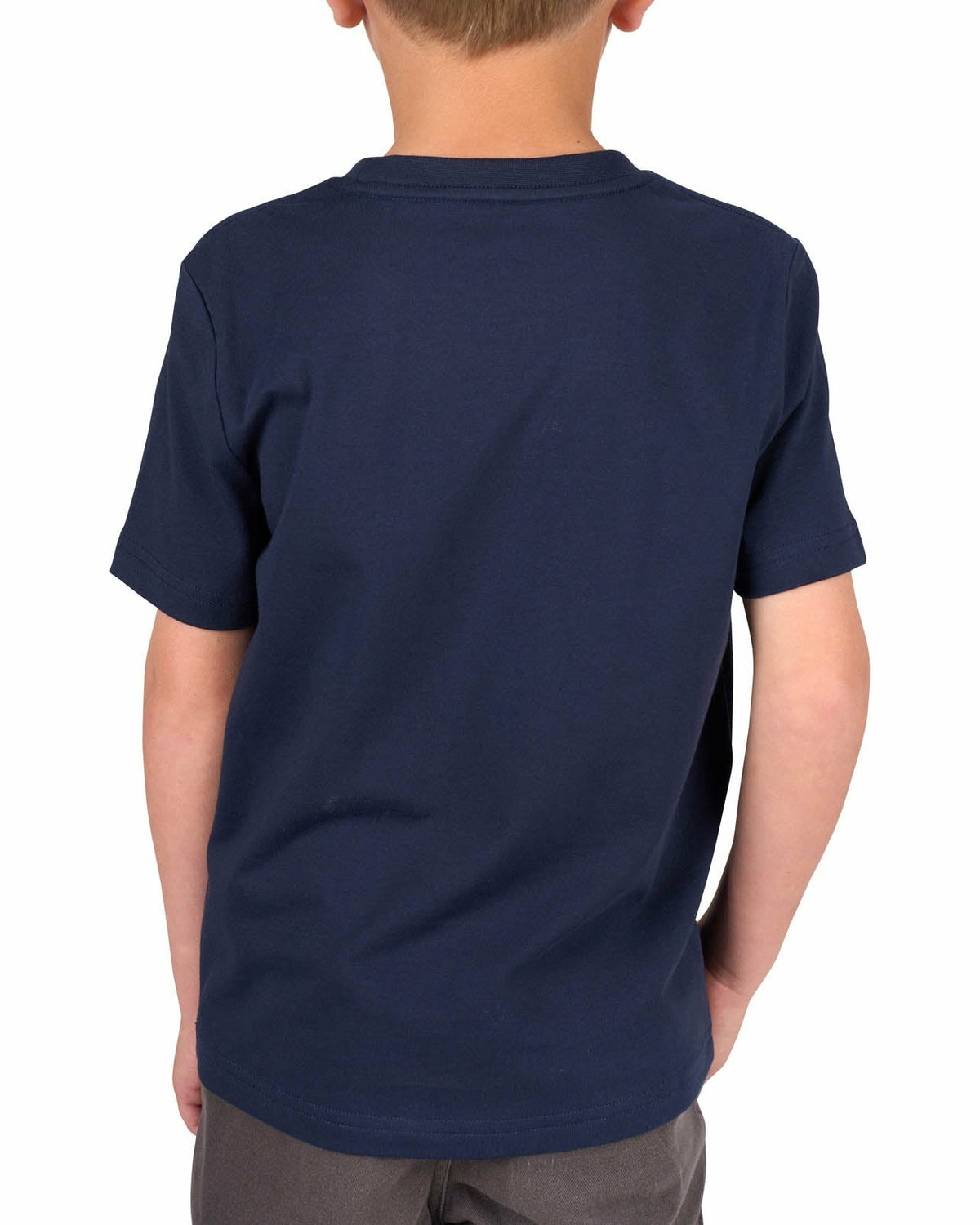 Lightweight Luxury Short-Sleeved Navy Blue Kids' Pocket Tee For Golf or Play