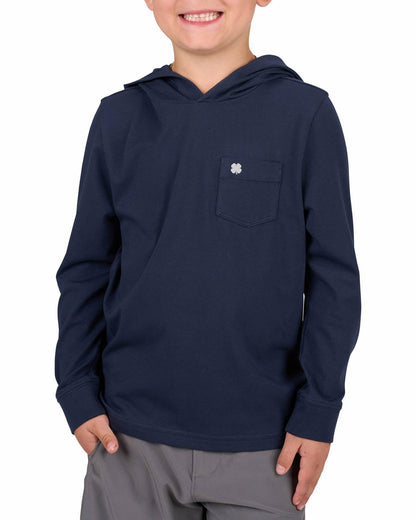 Lightweight Long-Sleeved Navy Blue Super Soft Kids' Hoodie