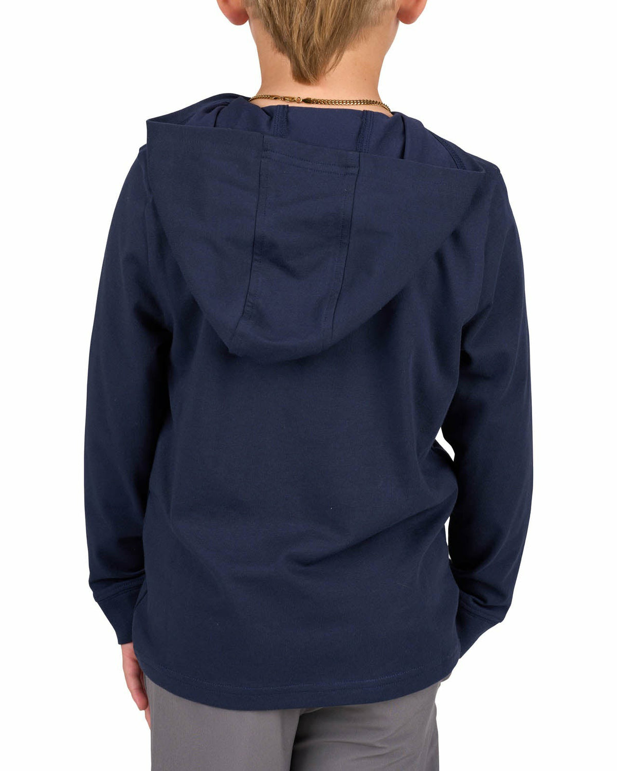 Lightweight Long-Sleeved Navy Blue Super Soft Kids' Hoodie