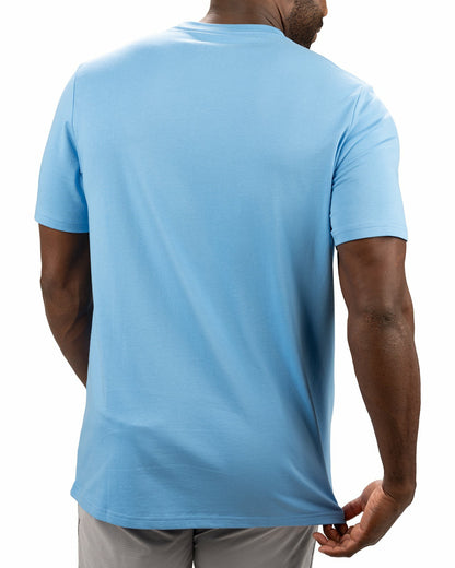 Lightweight Luxury Short-Sleeved Blue Men's Pocket Tee