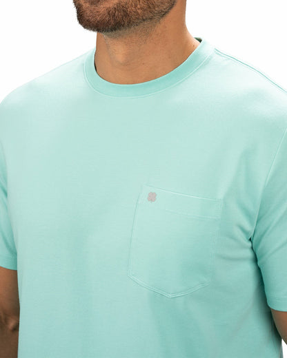 Lightweight Luxury Short-Sleeved Green Men's Pocket Tee