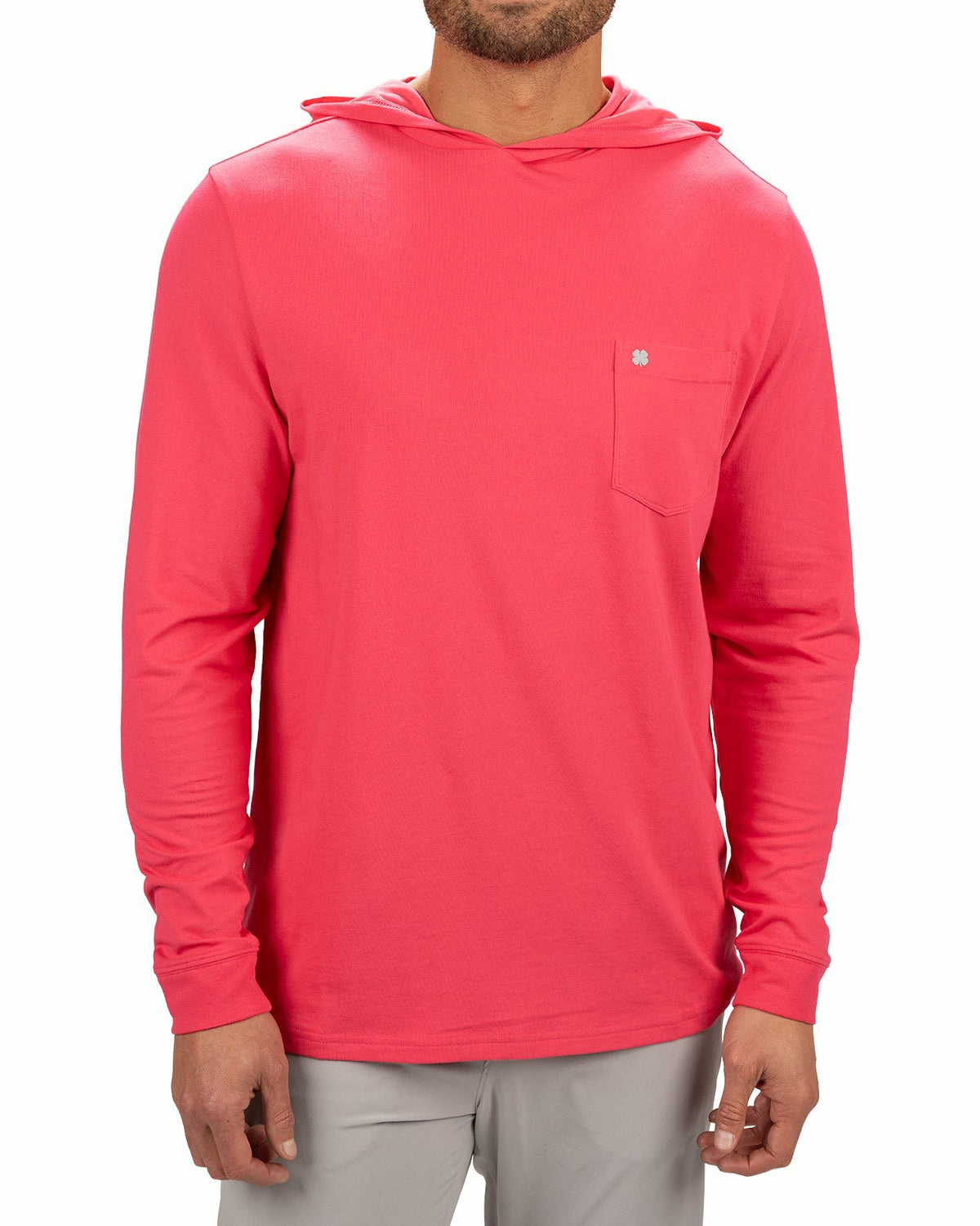 Lightweight Long-Sleeved Bright Pink Super Soft Men's Hoodie