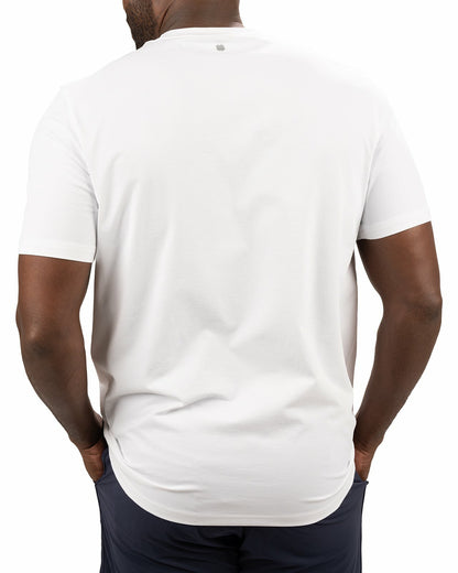 Poly Slub Stretch Short Sleeve White T-Shirt