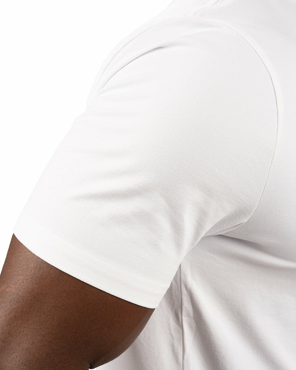 Poly Slub Stretch Short Sleeve White T-Shirt