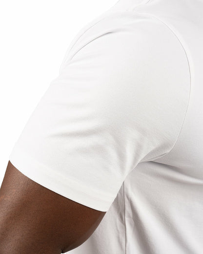 Poly Slub Stretch Short Sleeve White T-Shirt