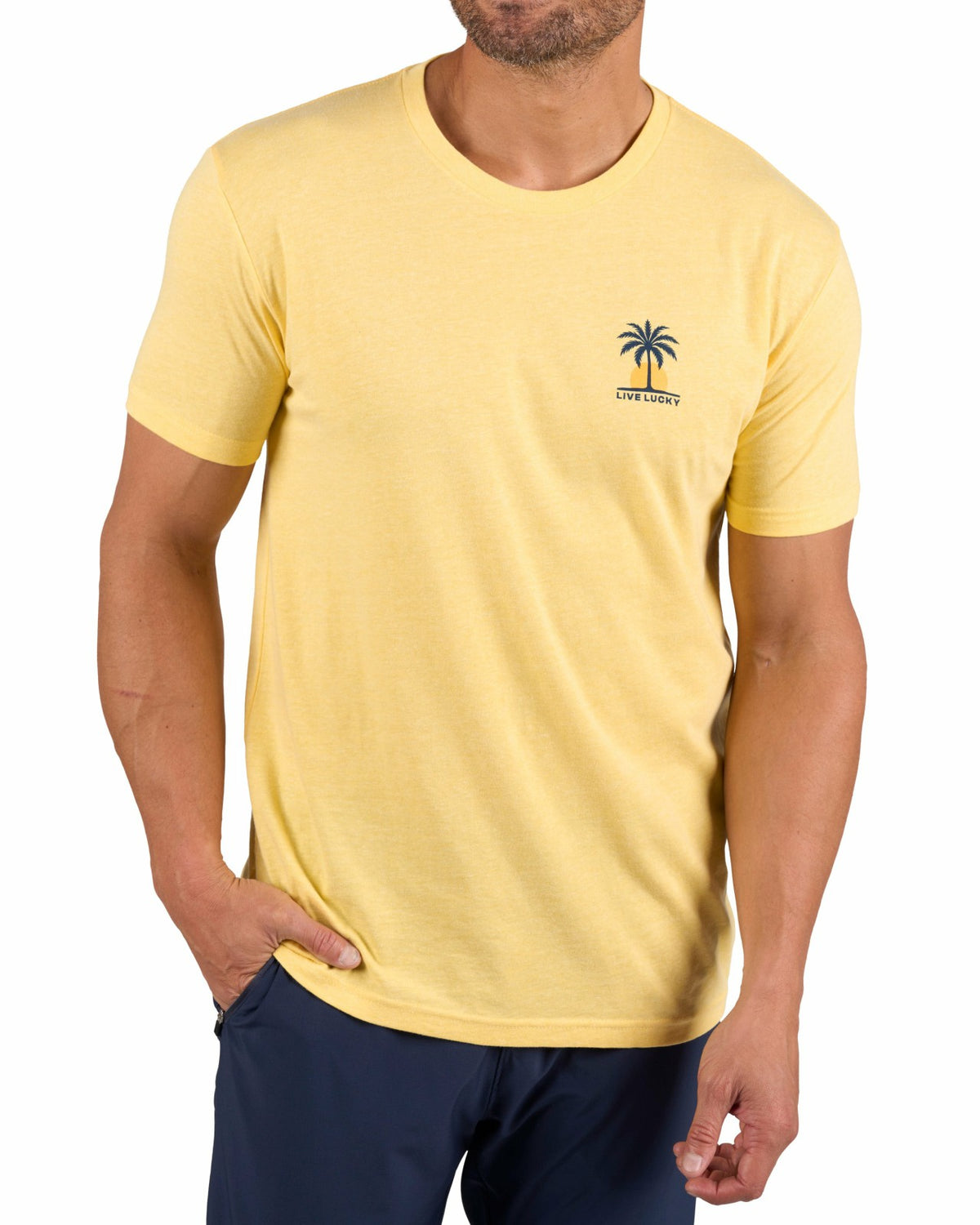 Bright Yellow Men's Graphic Tee for Golf & Casual Wear