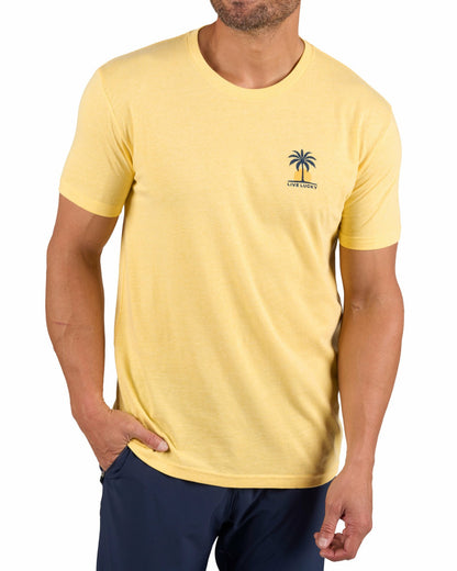 Bright Yellow Men's Graphic Tee for Golf & Casual Wear