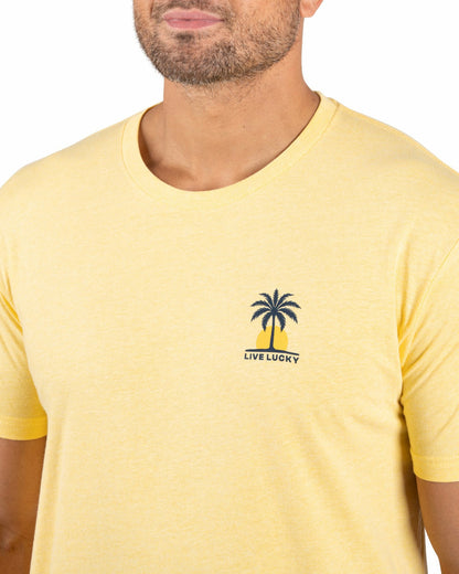 Bright Yellow Men's Graphic Tee for Golf & Casual Wear
