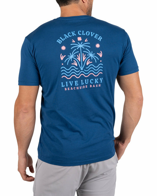 Tropical Men's Blue Graphic Tee with Beach Logo