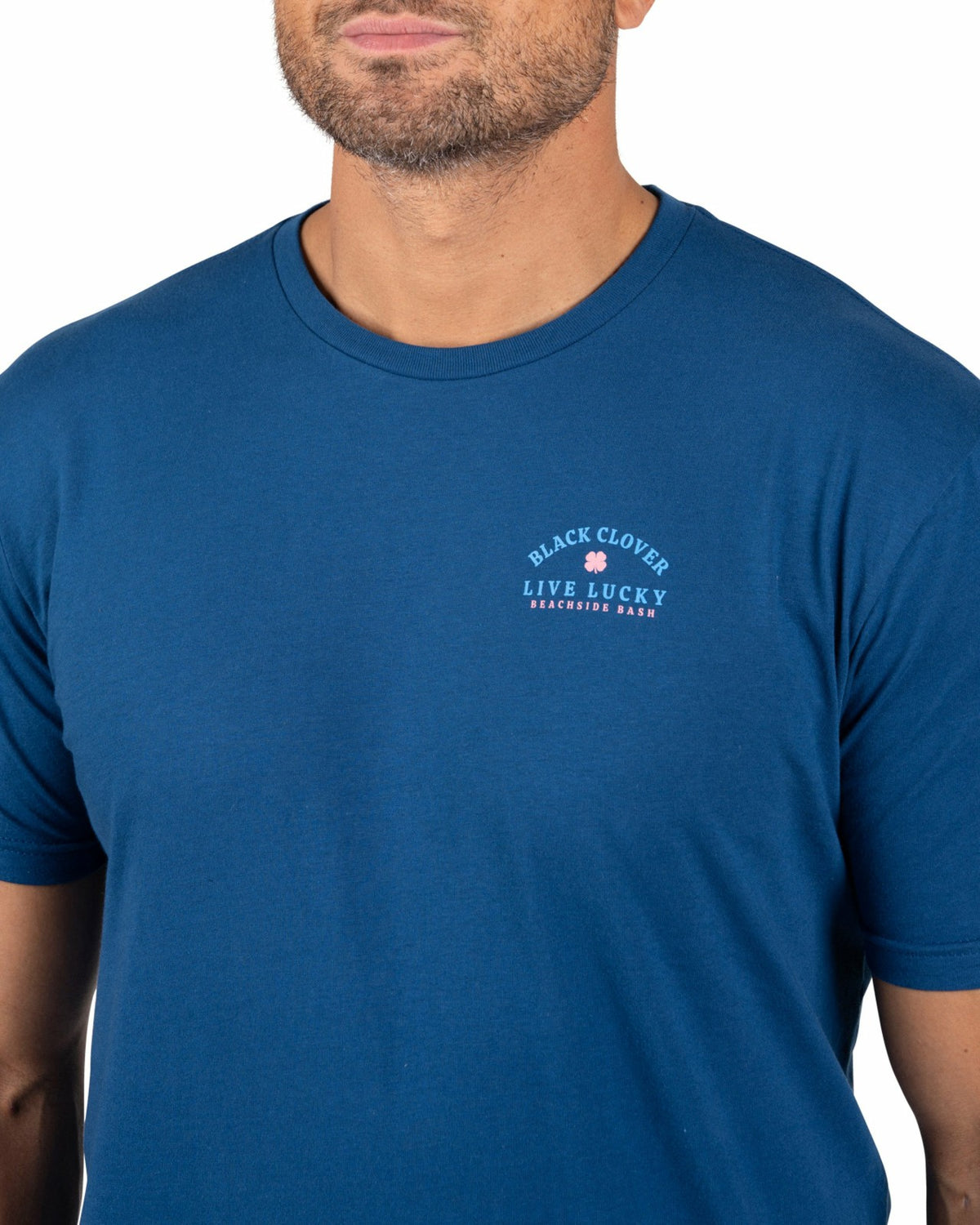 Tropical Men's Blue Graphic Tee with Beach Logo