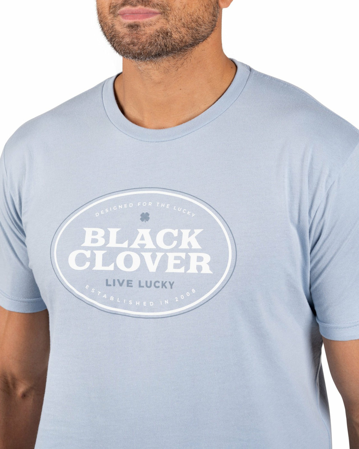 Super Soft Men's Blue Graphic Tee with Black Clover Logo