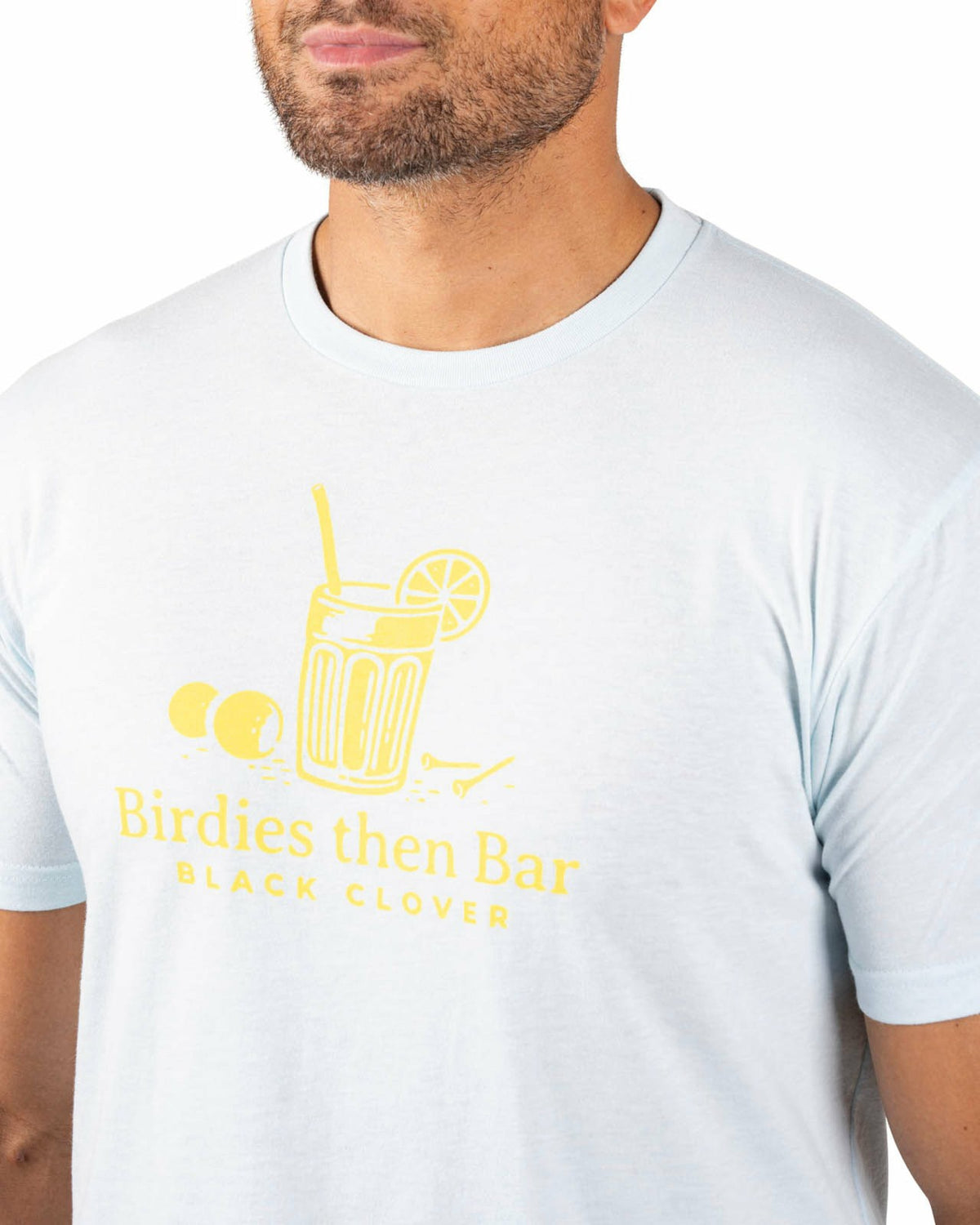 Playful Men's Blue and Yellow Graphic Tee for Golf