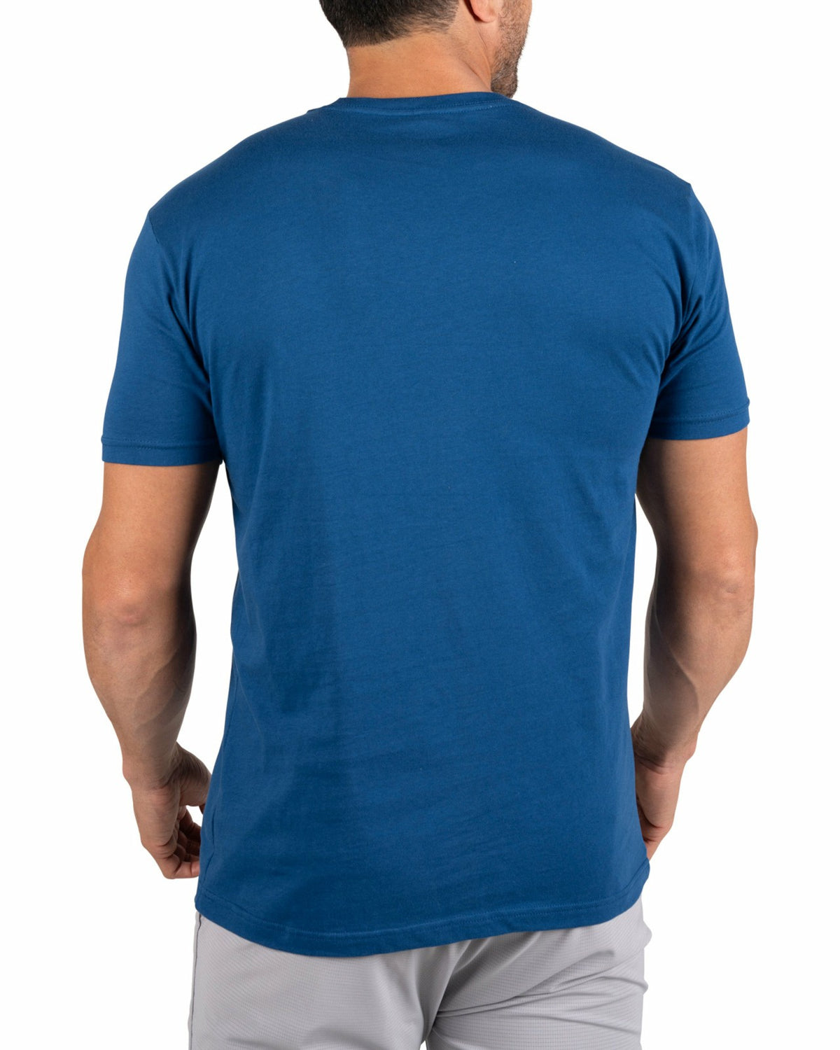 Super Soft Men's Blue Graphic Tee with Live Lucky Logo