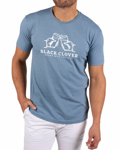 Playful Men's Light Blue Graphic Tee for Golf