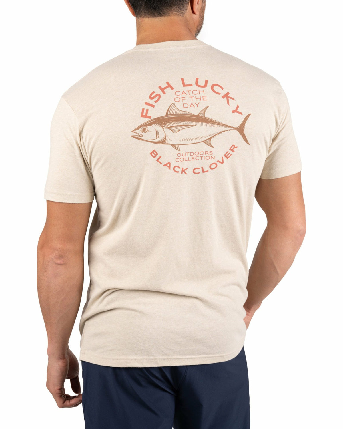 Retro Men's Beige Graphic Tee for Fishing & Outdoors