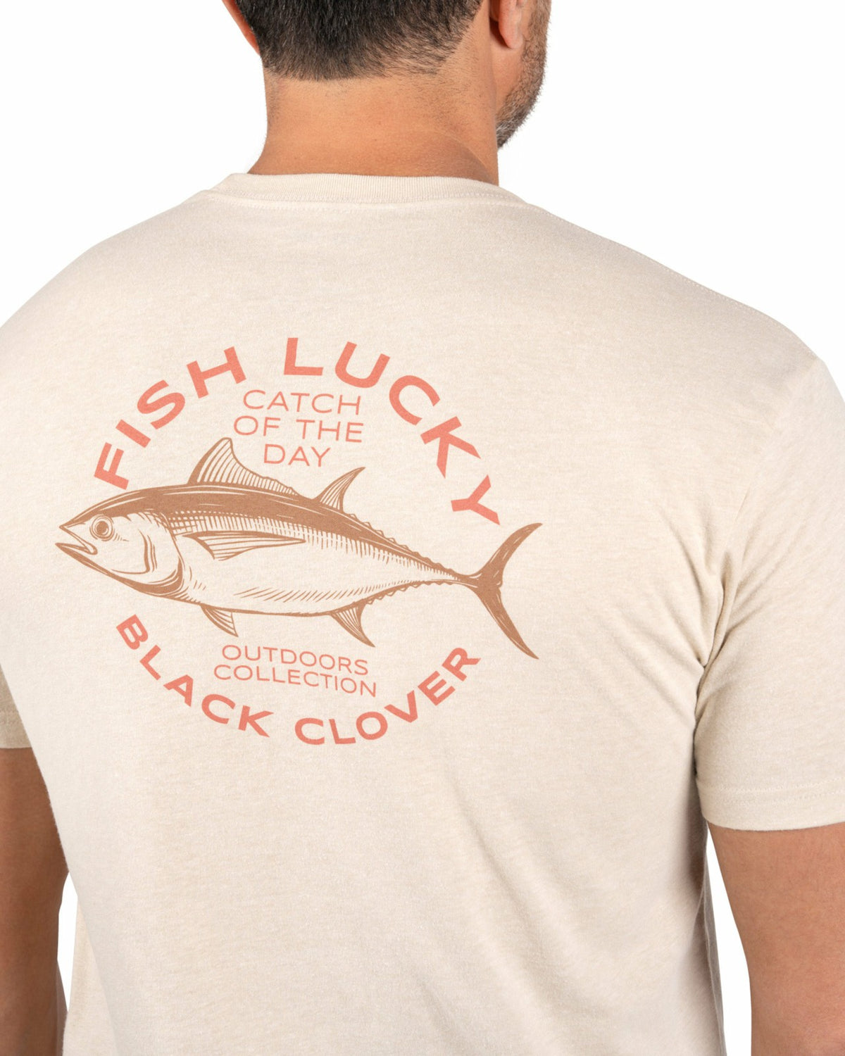 Retro Men's Beige Graphic Tee for Fishing & Outdoors
