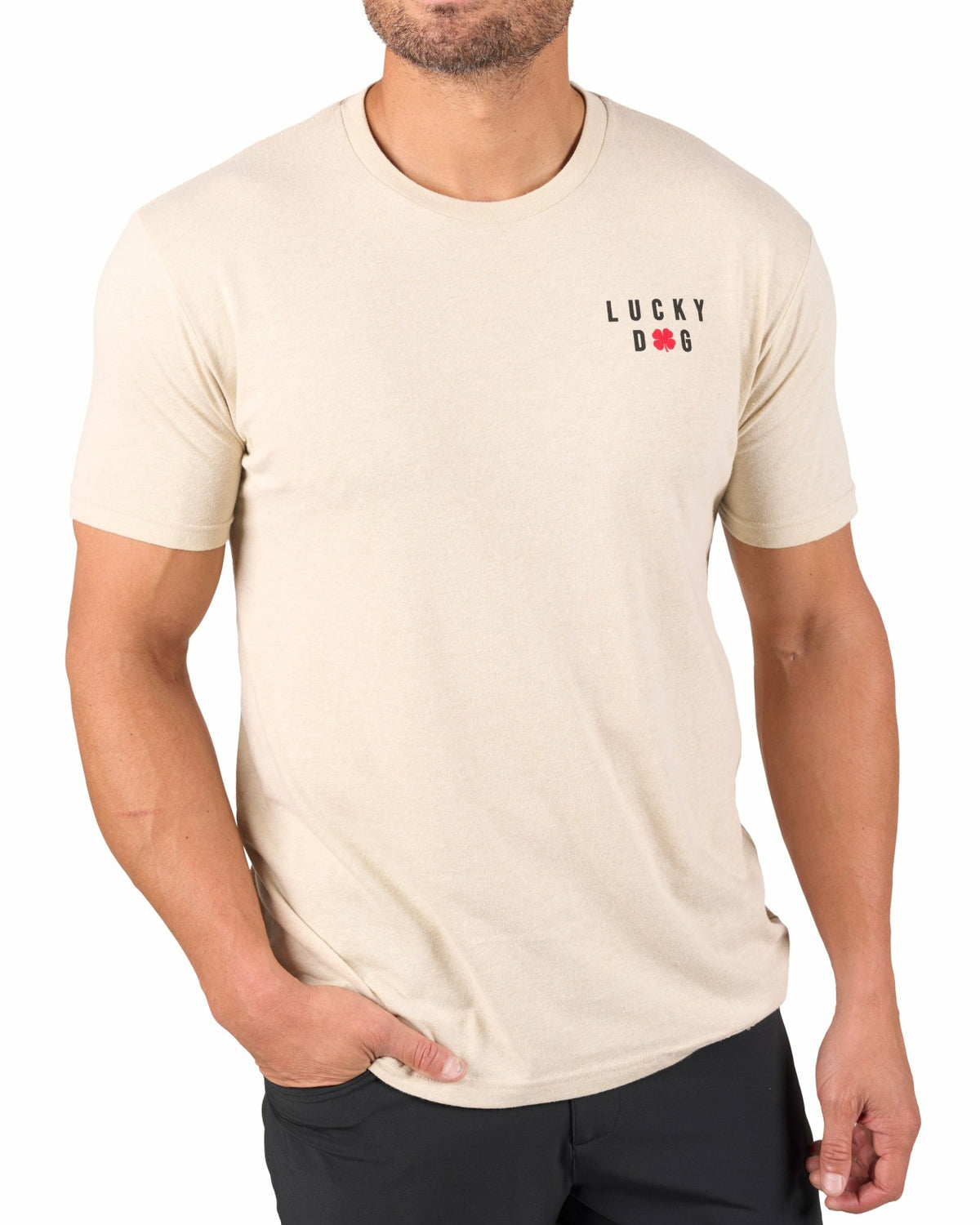 Beige Men's Graphic Tee for Golf & Casual Wear