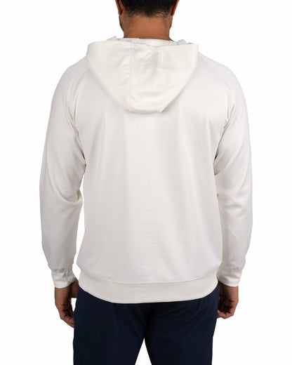 Men's Quarter-Zip White Lightweight Hoodie