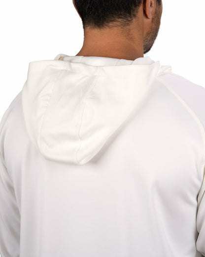Men's Quarter-Zip White Lightweight Hoodie