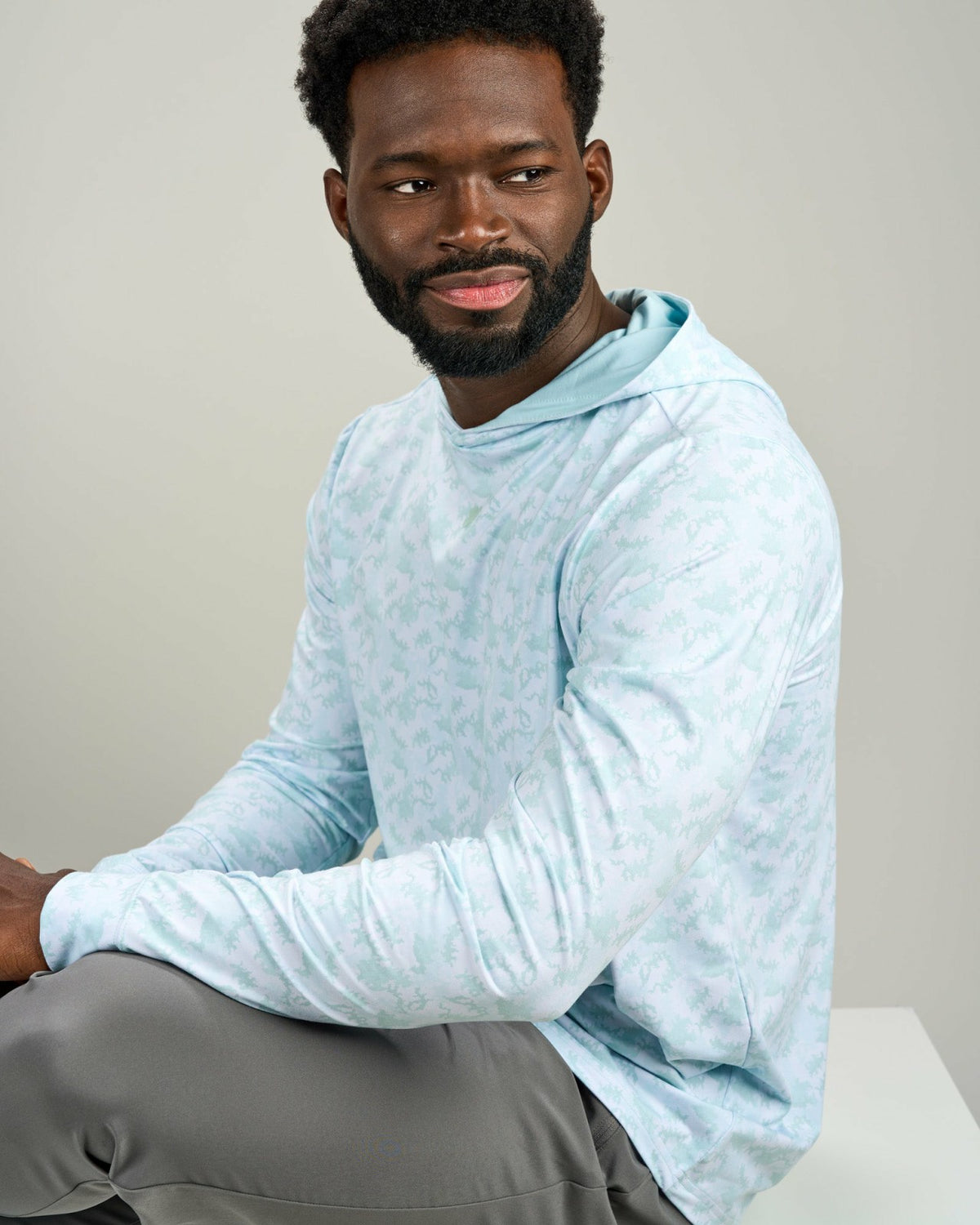 Men’s Light Green Athletic Camo Hoodie