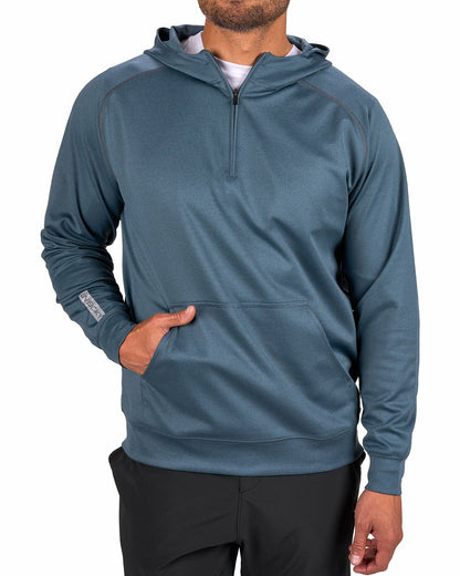 Men's Quarter-Zip Black Lightweight Hoodie