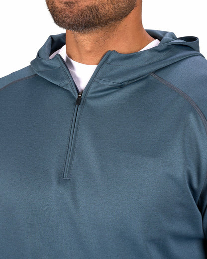 Men's Quarter-Zip Black Lightweight Hoodie
