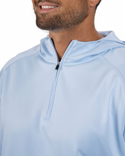 Men's Quarter-Zip Light Blue Lightweight Hoodie