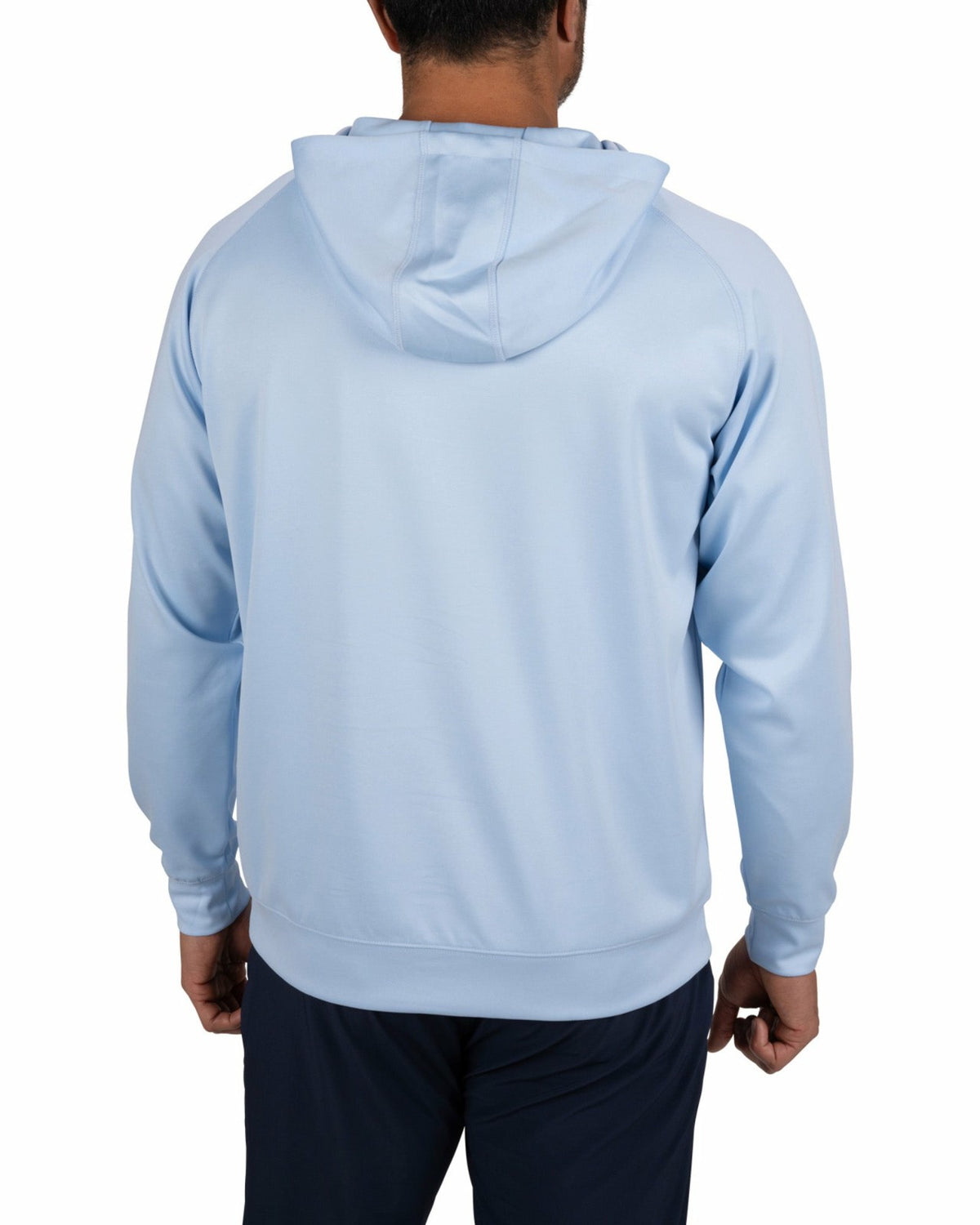 Men's Quarter-Zip Light Blue Lightweight Hoodie