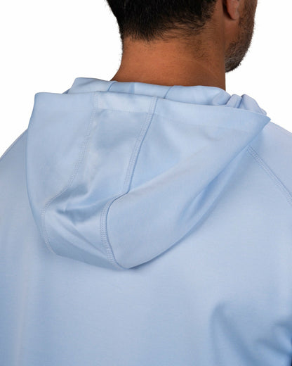 Men's Quarter-Zip Light Blue Lightweight Hoodie