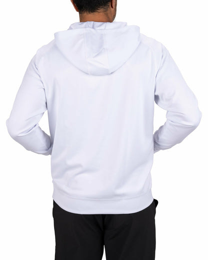 Men's Quarter-Zip White Lightweight Hoodie