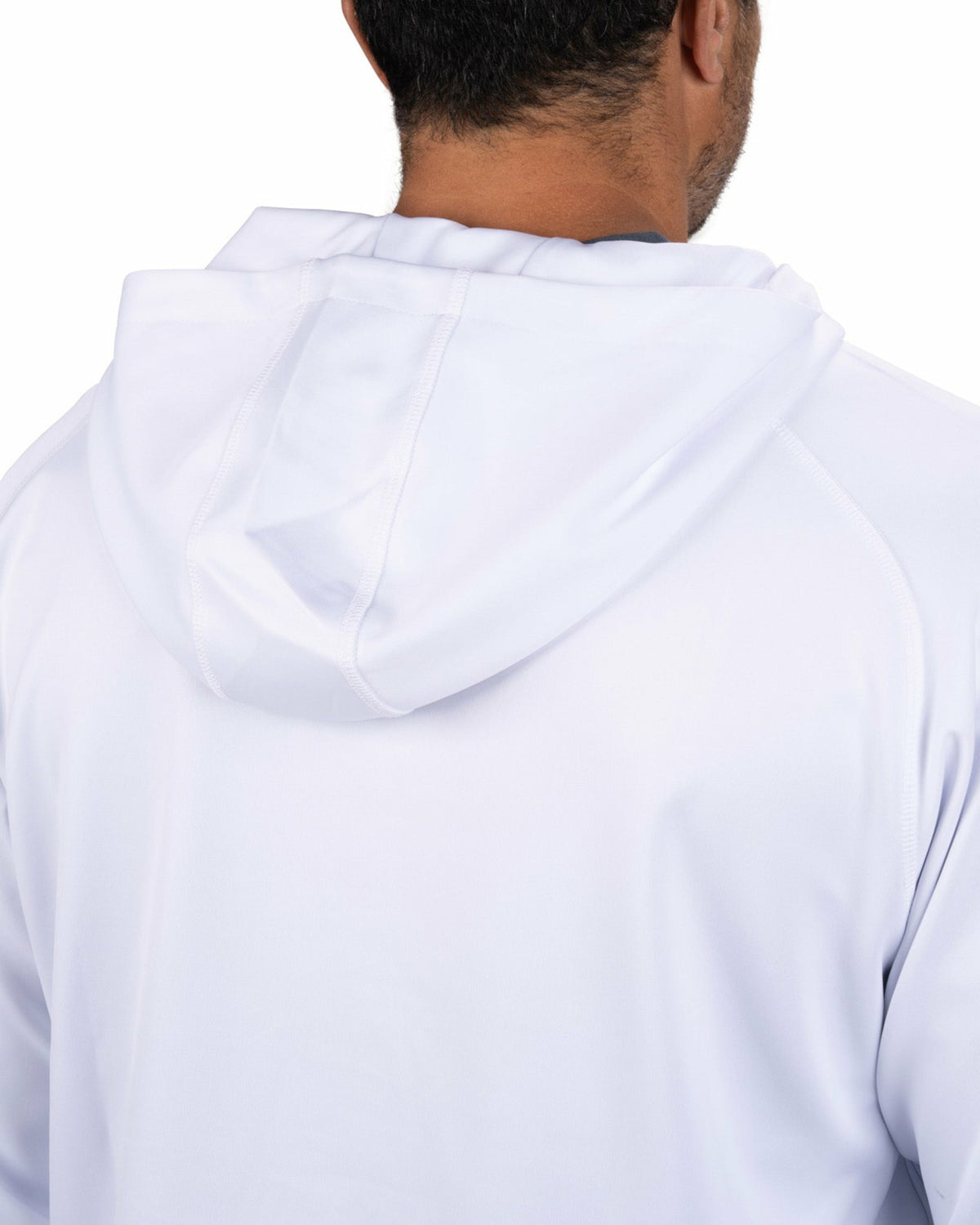 Men's Quarter-Zip White Lightweight Hoodie
