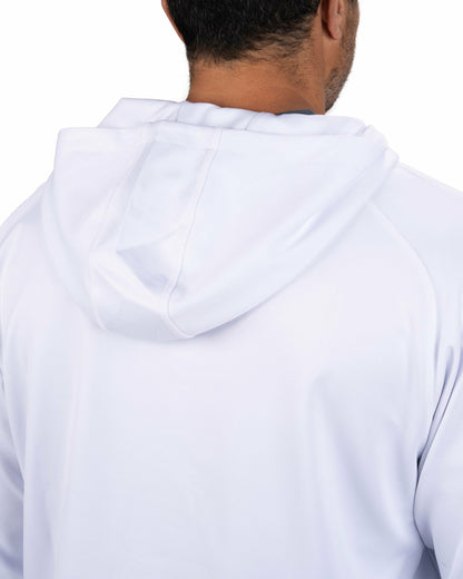 Men's Quarter-Zip White Lightweight Hoodie