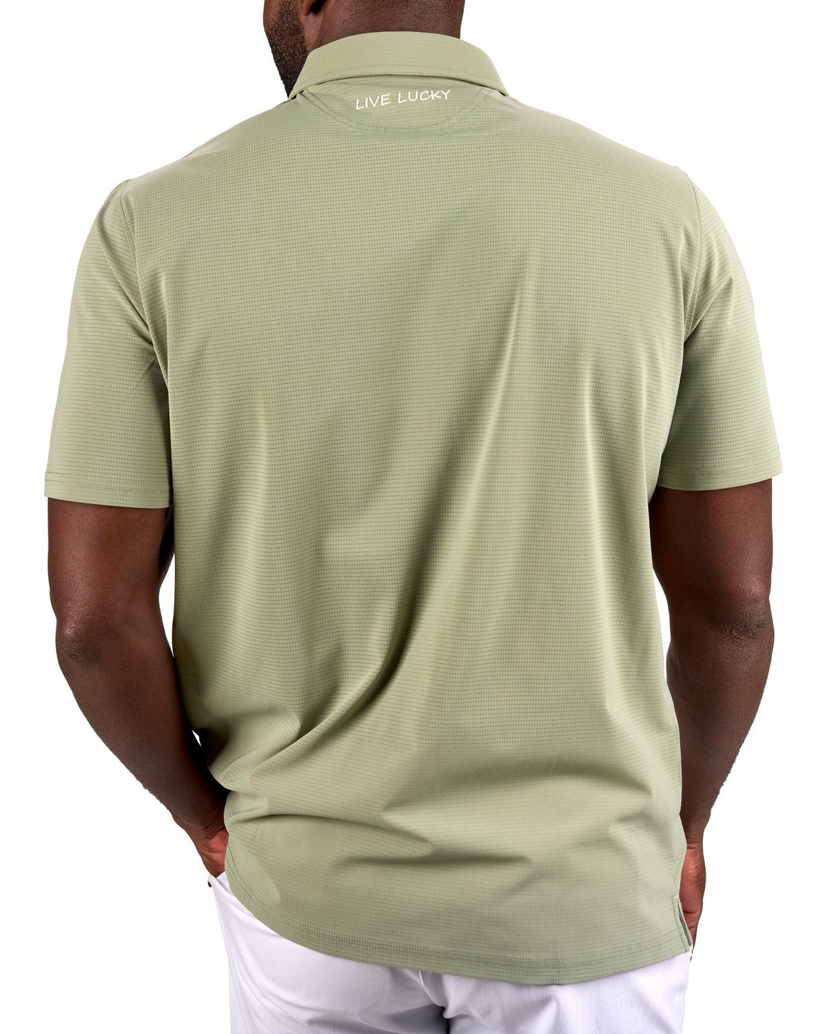 Men's Beige Mesh Performance Polo for Golf or Business