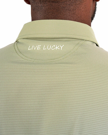 Men's Beige Mesh Performance Polo for Golf or Business