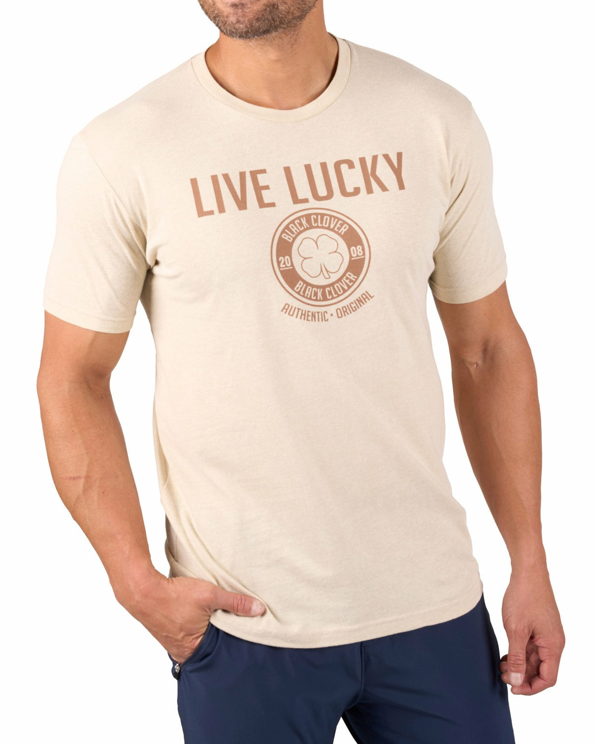 Super Soft Men's Brown and Beige Graphic Tee
