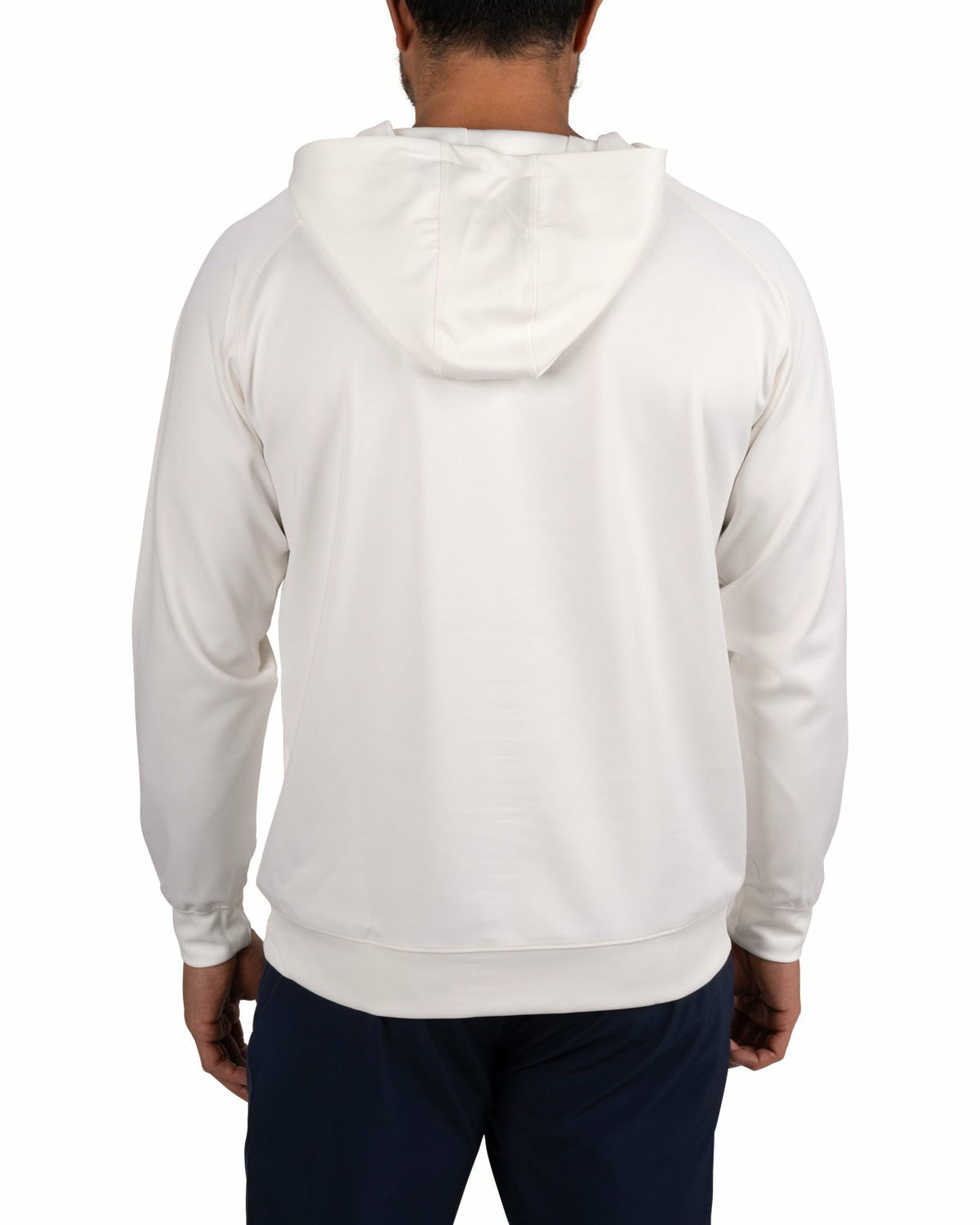 Men's Quarter-Zip White Lightweight Hoodie