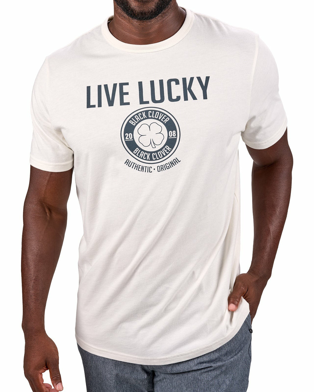 Super Soft Men's Grey and Cream Graphic Tee