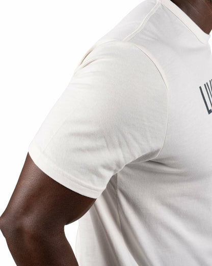 Super Soft Men's Grey and Cream Graphic Tee