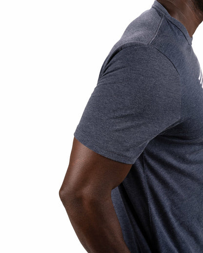 Men's Athletic Short Sleeve Blue T-Shirt with Black Clover Logo