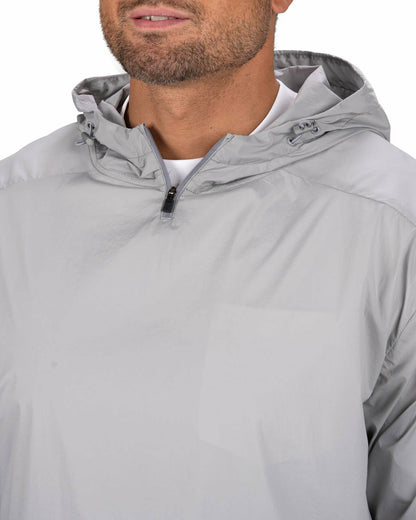 Stylish Men's Windbreaker Rain Jacket in Light Grey