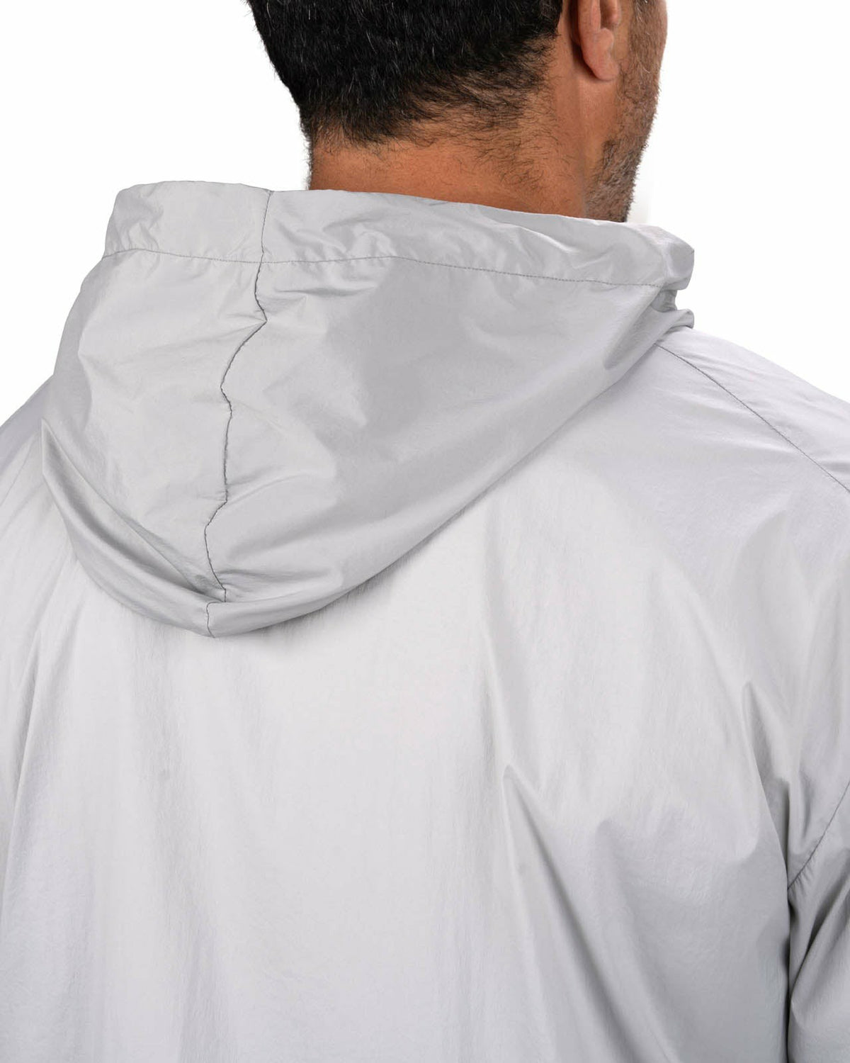 Stylish Men's Windbreaker Rain Jacket in Light Grey