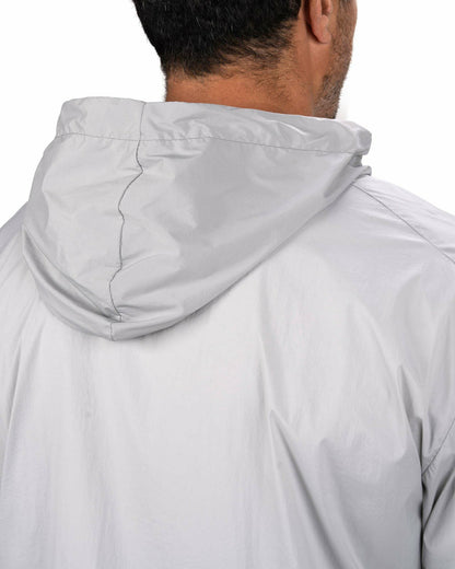 Stylish Men's Windbreaker Rain Jacket in Light Grey
