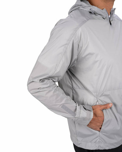 Stylish Men's Windbreaker Rain Jacket in Light Grey