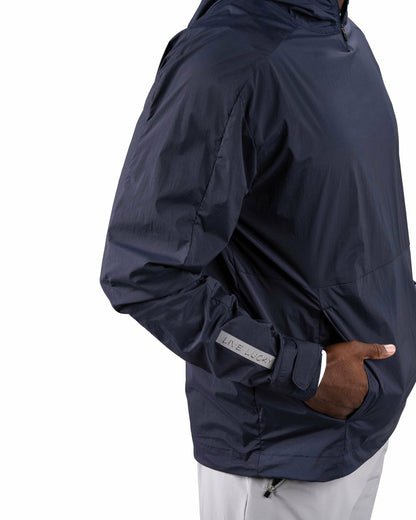 Stylish Men's Windbreaker Rain Jacket in Navy Blue